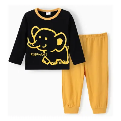 Baby Boy 2pcs Bear Style Long-sleeve Tee and Sweatpants Set