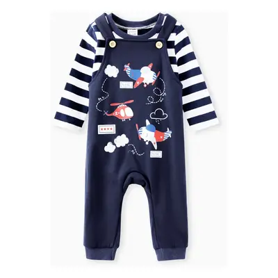 2pcs Baby Boy Airplane Pattern Hanging Strap Set