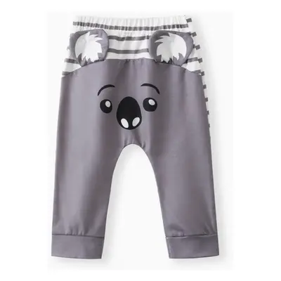 Baby Boy/Girl Striped Splicing 3D Ears Animal Print Pants