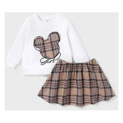 2PCS Toddler Girl Houndstooth School Dress