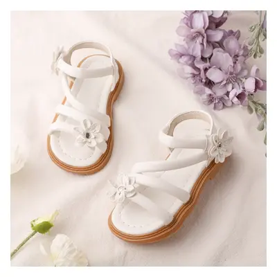 Toddler/Kids Girl Casual Solid 3D Flower Leather Sandals