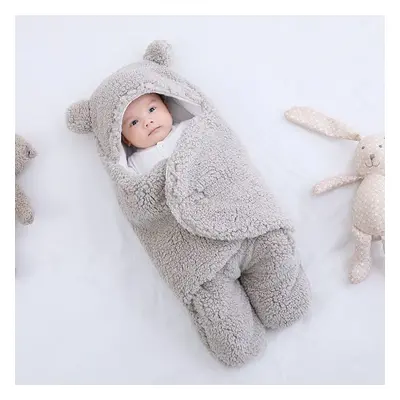 Baby Winter Cotton Plush Hooded Swaddles