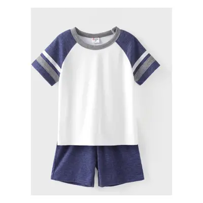 Toddler Boy 2pcs Colorblock Tee and Shorts Set