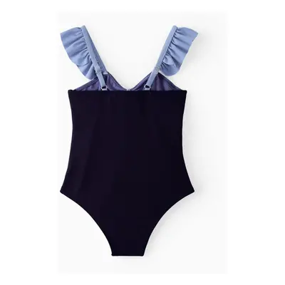 Family Matching Drawstring Swim Trunks or Ruched Bow Tie Cut Out Mesh Ruffle Strap One-Piece Swi