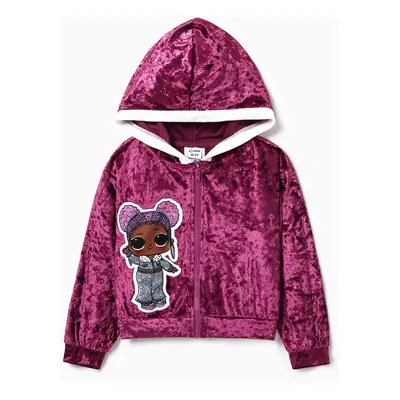 L.O.L. SURPRISE! Kid Girl Graphic Velvet Long-sleeve Hooded Jacket or Bell Pant