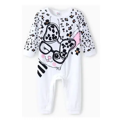 Baby Girl Rabbit Print Jumpsuit