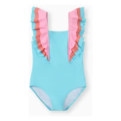 Kid Girl Ruffled One-Piece Swimsuit