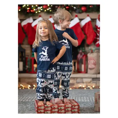 Christmas Reindeer Print Glow in the Dark Family Matching Pajamas Sets