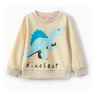 Baby Boy/Girl Dinosaur & Letter Print Long-sleeve Sweatshirt