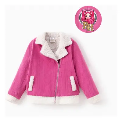 Rainbow High Toddler/Kid Girl 1pc Stella Character Embroidered Plush Lapel Collar Jacket