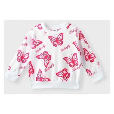 Baby Girl Sweet Butterfly Animal print Pullover Hoodie