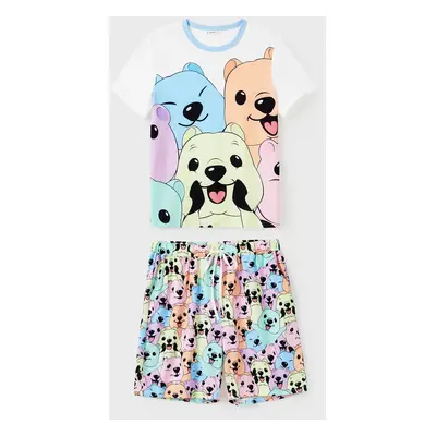 Family Matching Allover Cute Smile Bear Pattern Pajamas