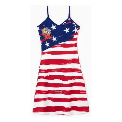 Tom and Jerry Family Matching Independence Day Character Striped Print Onesie/Tee/Dress