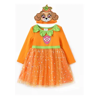 Paw Patrol Toddler Girl 2pcs Skye Halloween Long-sleeve Tulle Dress And Bag Or Hat Set