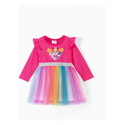 PAW Patrol Toddler Girl Skye Rainbow Flutter-sleeve Tulle Dress