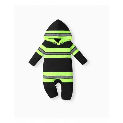 Firefighter Baby Boy/Girl Naia™ Hooded Striped Jumpsuit