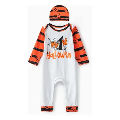 Halloween Baby Boy/Girl Naia™ Letter Jumpsuit with Hat