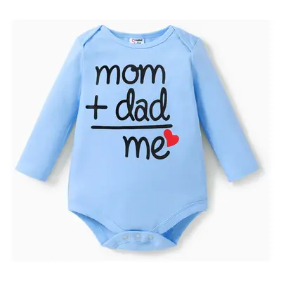 Baby Boy/Girl Cotton Long-sleeve Letter Print Romper