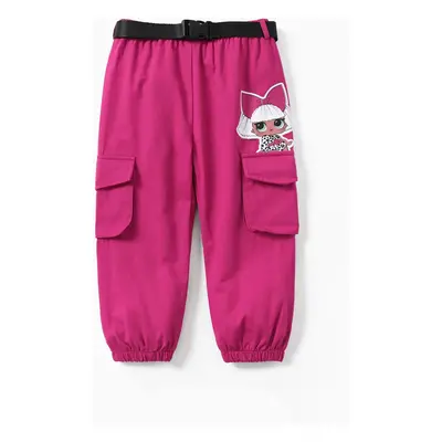 L.O.L. SURPRISE! Toddler/Kid Girl 100% Cotton Pocket Cargo Pants with Belt