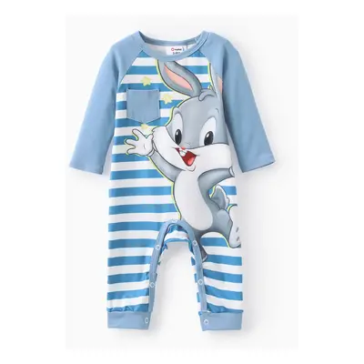 Looney Tunes Baby Girl/Boy 1pc Long-sleeve Striped Jumpsuit