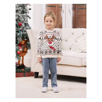 Christmas Reindeer Sweatshirt Big Graphic Long Sleeves Tops