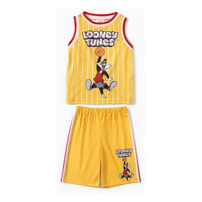 Looney Tunes Toddler/Kid Boys 2pcs Character Basketball Striped Tank Top with Shorts Sporty Set