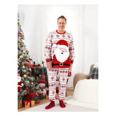 Christmas Pajamas Family Matching Santa Claus Big Graphic Pajamas Sets with Pockets and Drawstri