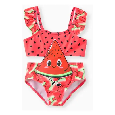 Watermelon Hyper-Tactile Kids Swimsuit â Piece, Polyester-Spandex Blend, Regular Fit