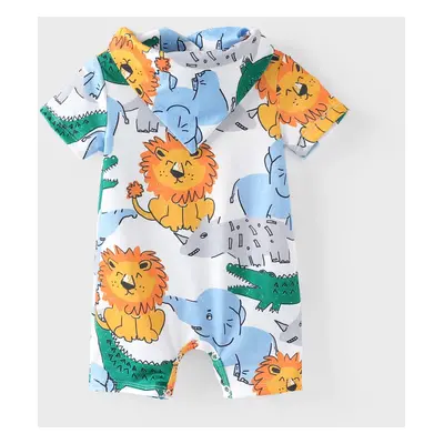 Baby Boy 2pcs Naia Lion Print Romper and Bib Set