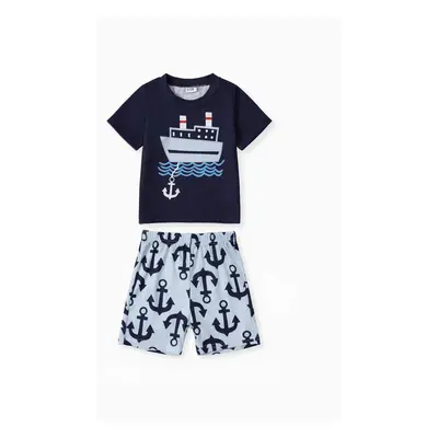 Childlike Marine Element 2pcs Polyester Spandex Baby Set for Boys