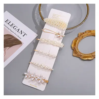 6Pcs/Set Metal Pearl Hairclips Decoration Women Hairpins Hair Barrettes Floral Girls Headwear Cl