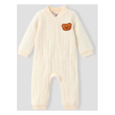 Baby Girl/Boy Bear Style Embroidered Knitted Jumpsuit