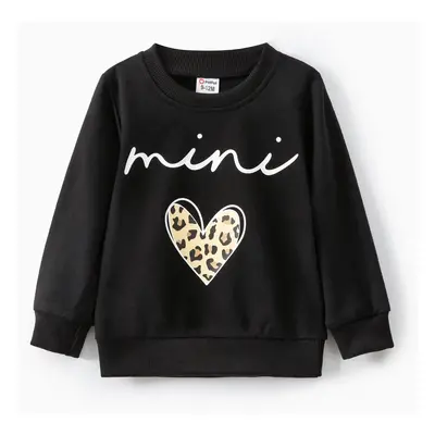 Baby Boy/Girl Letters & Heart Print Long-sleeve Sweatshirt