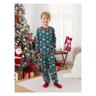 Christmas Family Matching Allover Nutcracker Pattern Collared Pajamas Sets