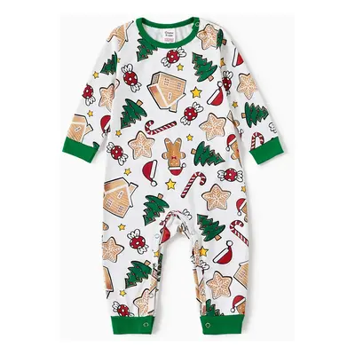 Gingerbread House Pajamas Matching Family Green Christmas PJs Sets