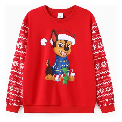 PAW Patrol Family Matching Chase Skye And Rubble Christmas Plush Snowflake Pattern Sweatshirt