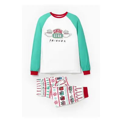 Friends Christmas Family Matching Character Print Long-sleeve Pajamas Sets(Flame Resistant)