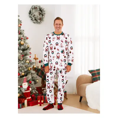 Christmas Family Matching Santa & Wreaths Print Long-sleeve Pajamas Sets