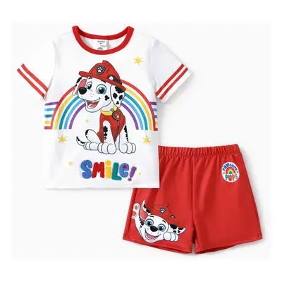 PAW Patrol Toddler Girls/Boys 2pcs Character Rainbow Print T-shirt with Shorts Sporty Set