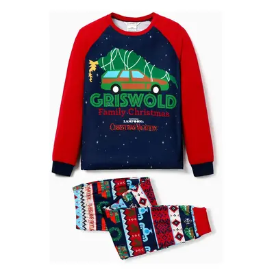 Christmas Vacation Family Matching Character Print Top and Pants Pajamas Sets(Flame Resistant)