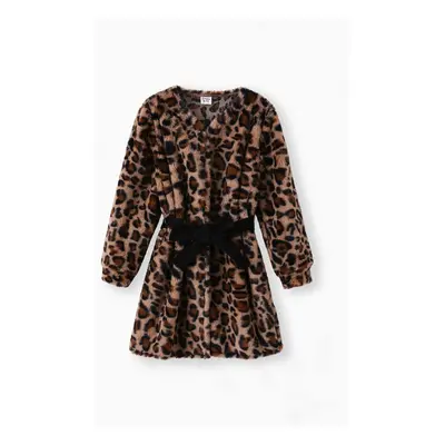 Kid Girl Fashionble Leopard Print Cardigan Jacket