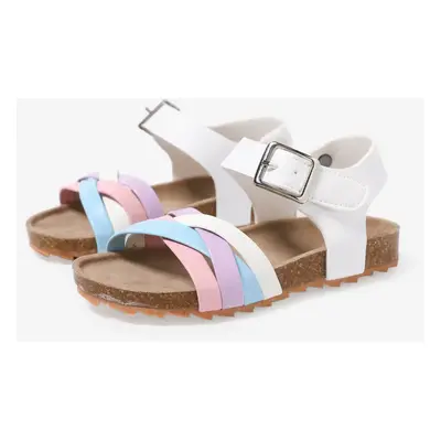 Toddler / Kids Girl Casual Colorful Stripe Cork Sole Buckle Sandals