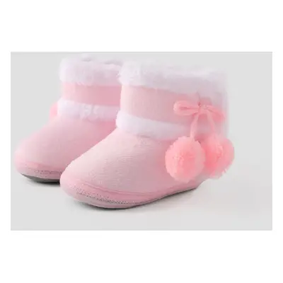 Christmas Baby & Toddler Pompom Decor Plush Prewalker Shoes