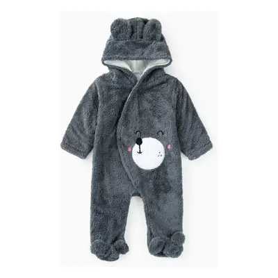 Baby Boy/Girl Bear Style Fleece Hooded Footed Jumpsuit