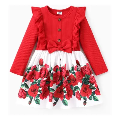 Toddler Girl Sweet Floral Ruffled Dress