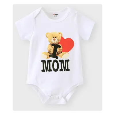 Baby Boy/Girl Bear Style 95% Cotton Bear & Letter Print Romper