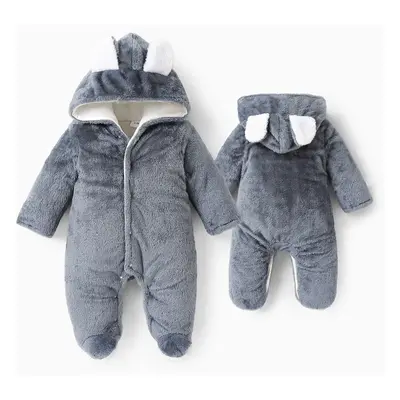 Baby Boy/Girl Bear Style Hooded Fleece Jumpsuit