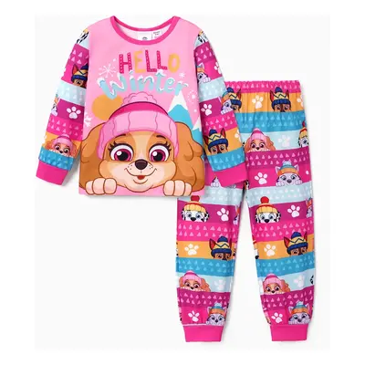 PAW Patrol 2pcs Toddler Girl/Boy Skye Chase Long-sleeve Pajamas Sets (Flame Resistant)