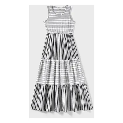 Family Matching Stripe Cotton Tee and Tank Top Dress Sets