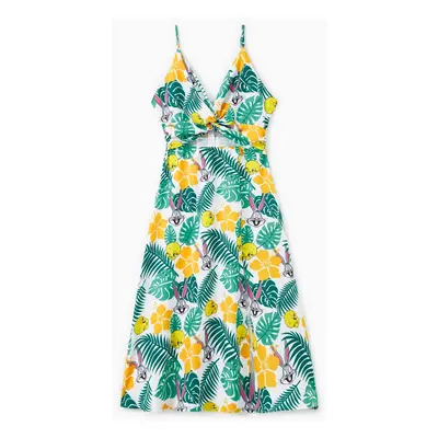 Looney Tunes Family Matching Tropical Leaf Floral Print Onesie/Dress/Tee